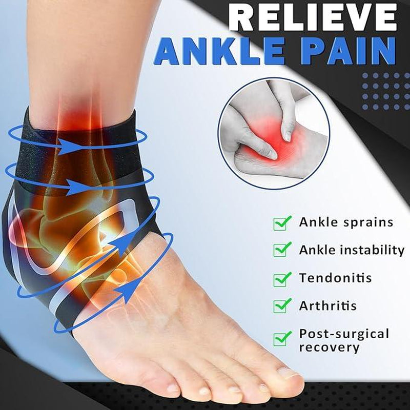 Ollas Ankle Support to Prevent Sprained Ankles, Ankle Relief Ankle Support for Men and Women, Ankle Compression Cuff with Straps Black Outdoorfun Healthcare Tool Brace