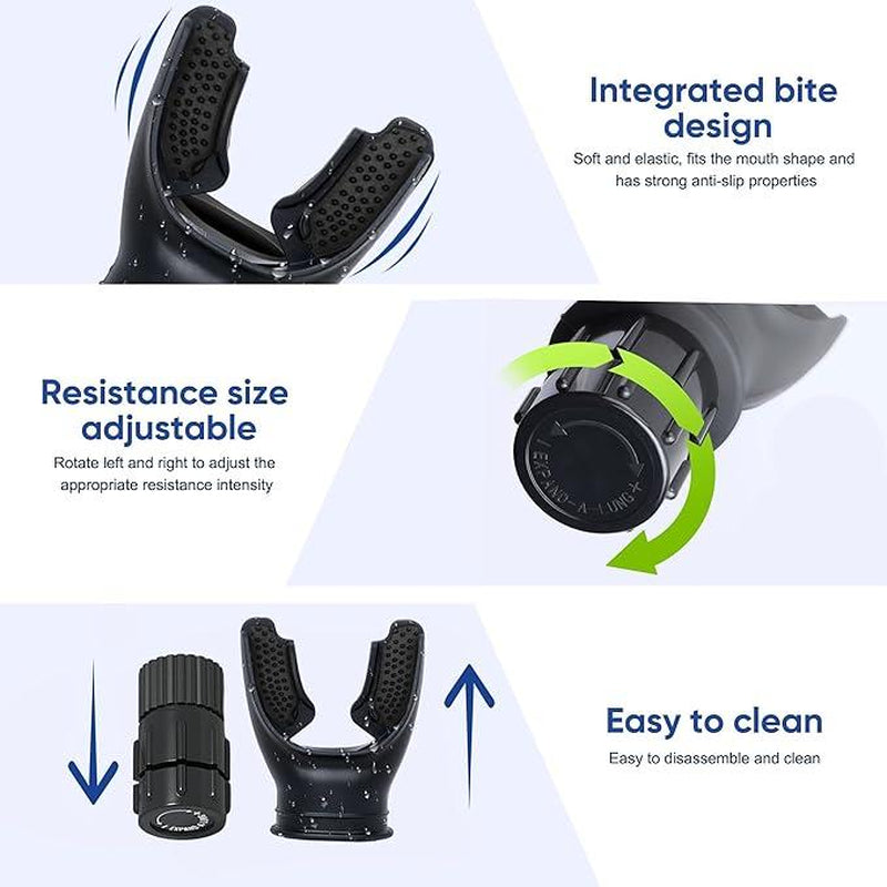 Portable Running Breathing Trainer Device, 1 Count Lung Breathing Trainer, Exercise Trainer with Resistance Adjustable, Easy to Clean and Use